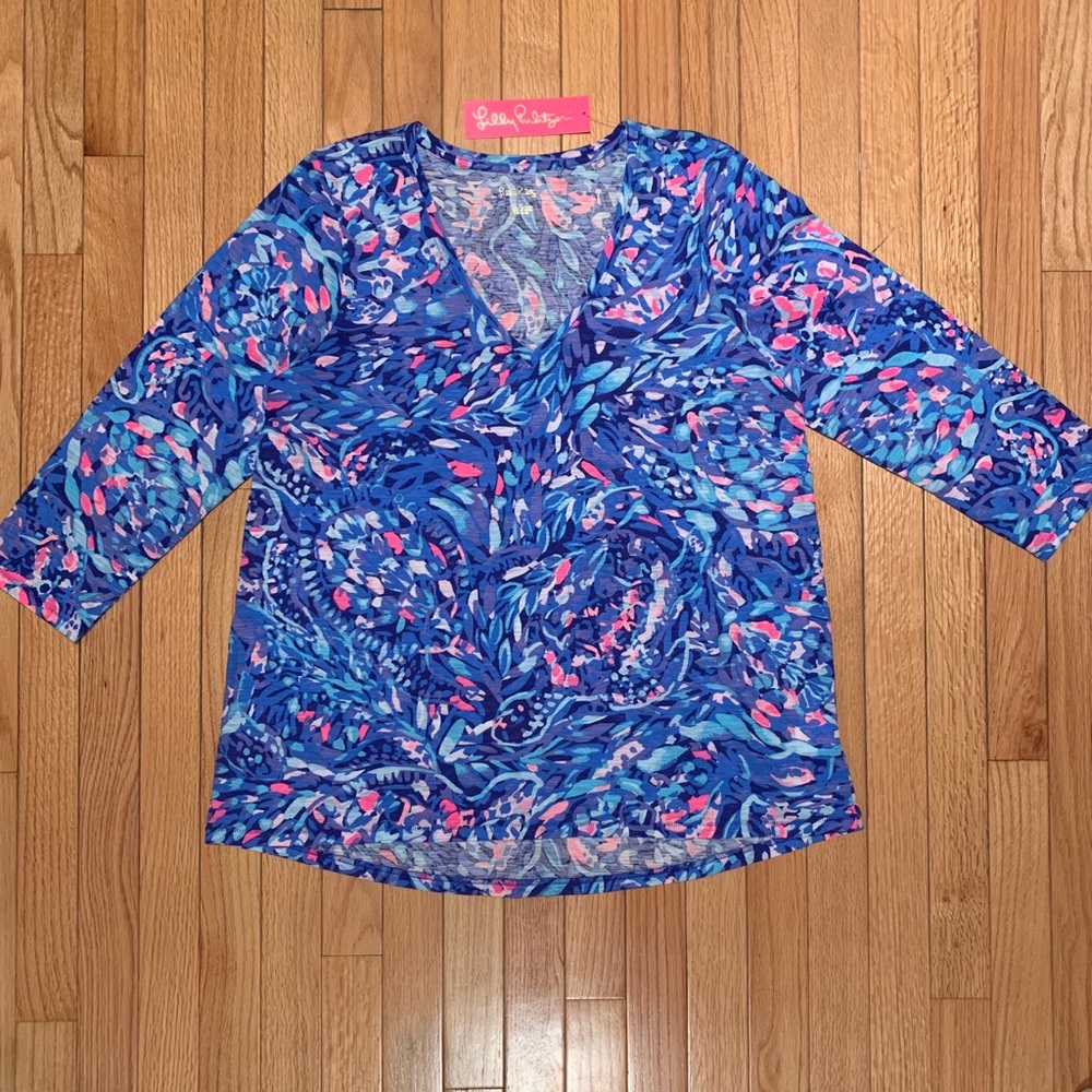 Lilly Pulitzer Etta 3/4 Sleeve Top NWT